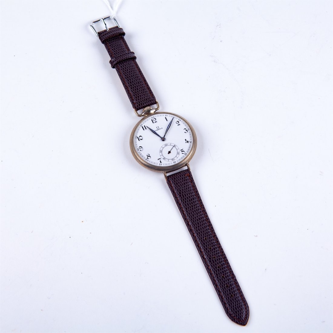 Large metal wristwatch "Omega" with enamel dial. — image 1