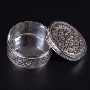 Antique dragon high relief decoration box with cover — image 5