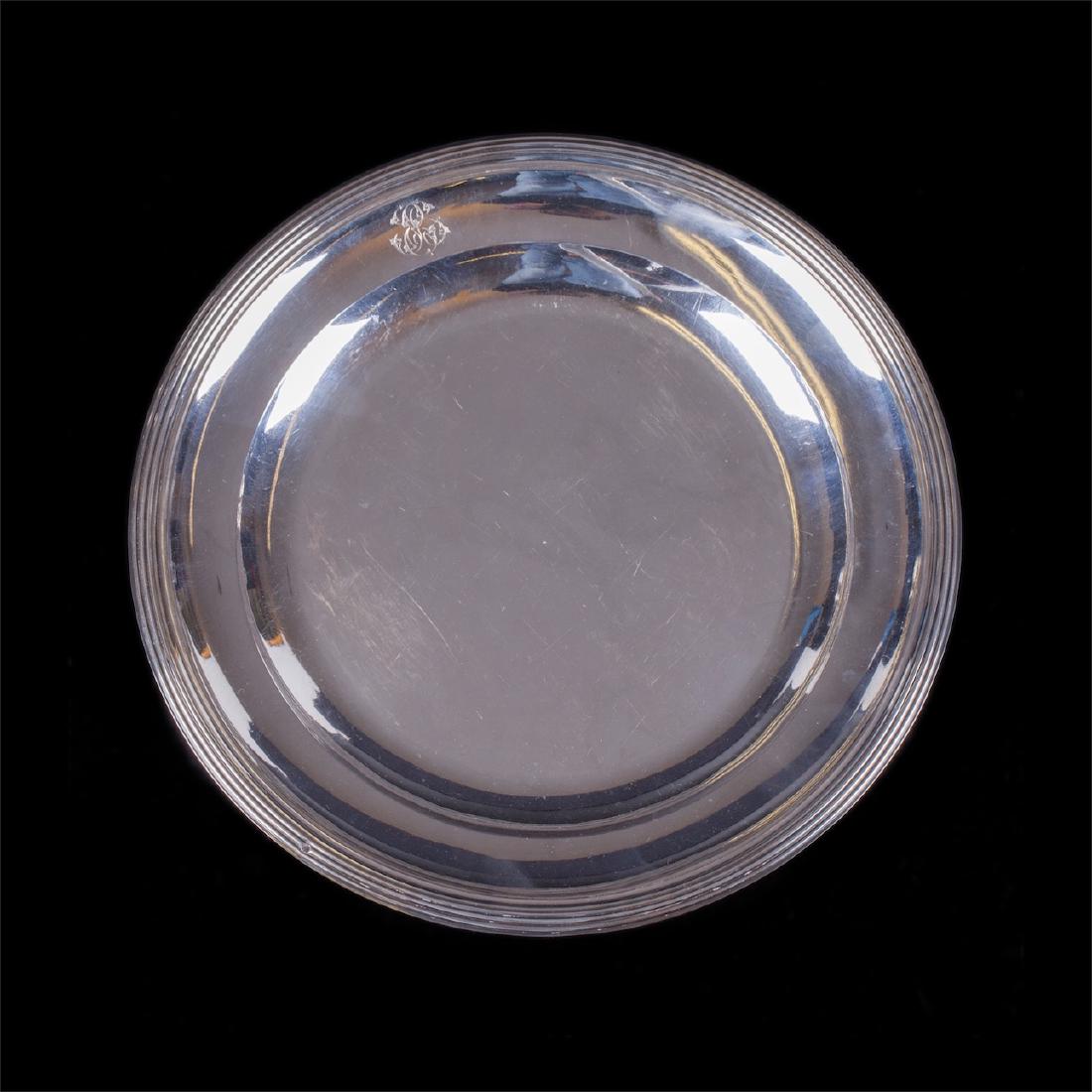 Antique French silver decorative plate — image 1