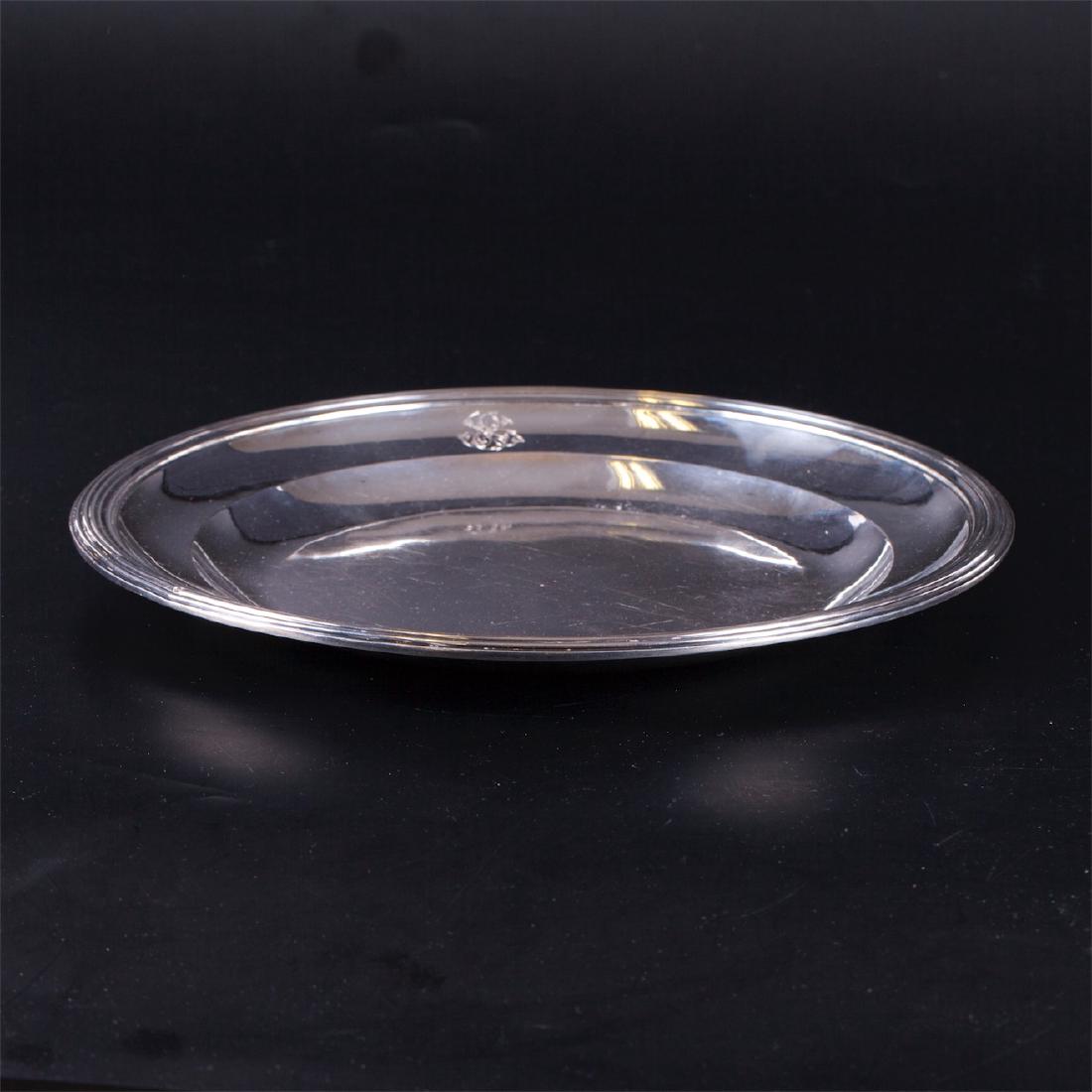 Antique French silver decorative plate — image 2