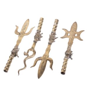 Four antique decorative Chinese spear heads — image 1