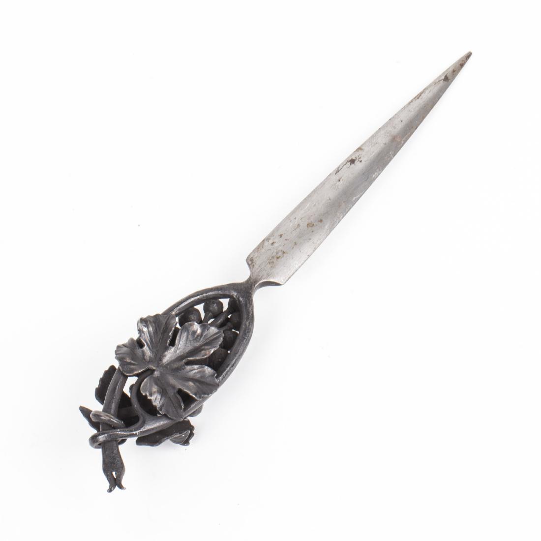 Antique signed sculptural letter opener — image 2