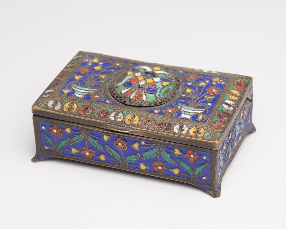 Russian cooper and enamel box. — image 1