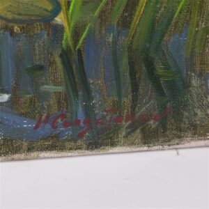 Painting with a scene of swimming in the pond — image 3