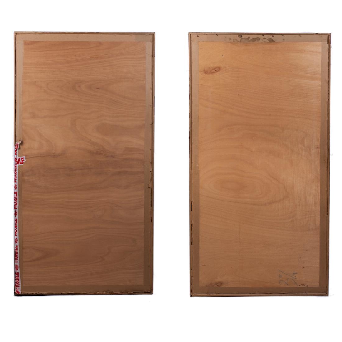 A pair of Japanese paintings in a frame — image 2