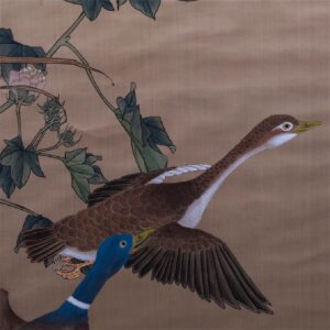 A pair of Japanese paintings in a frame — image 4