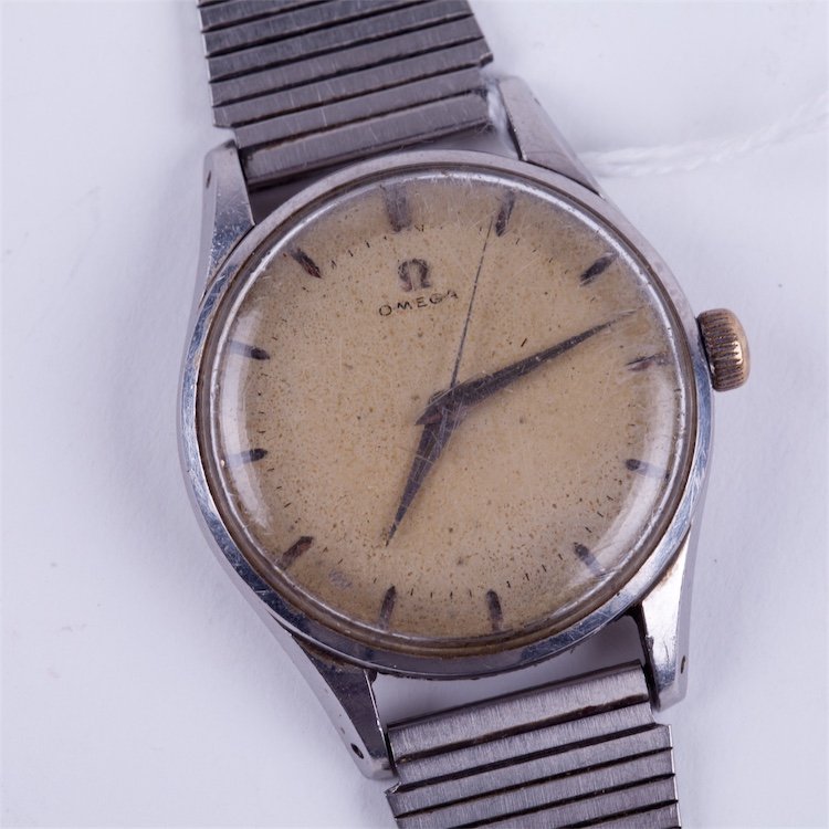 Stainless steel Omega wristwatch. — image 1