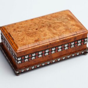 Russian wood, silver and enamel box. — image 1