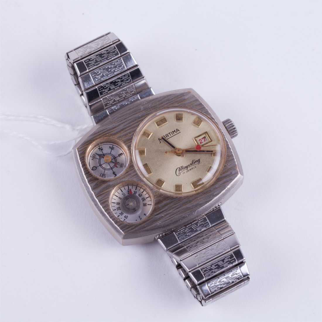 Vintage "Mortime" Compass Thermometer mens watch. — image 1