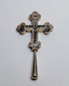 Russian silver and niello cross. — image 1