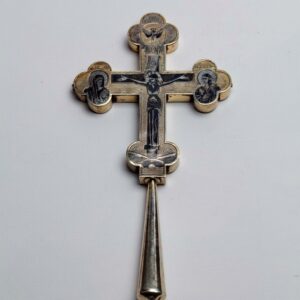 Russian silver and niello cross. — image 1
