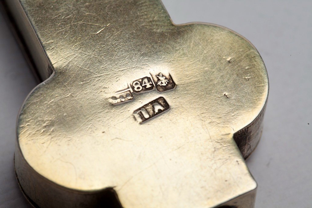 Russian silver and niello cross. — image 6
