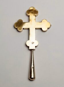 Russian silver and niello cross. — image 7
