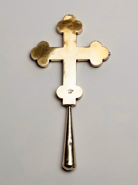 Russian silver and niello cross. — image 7