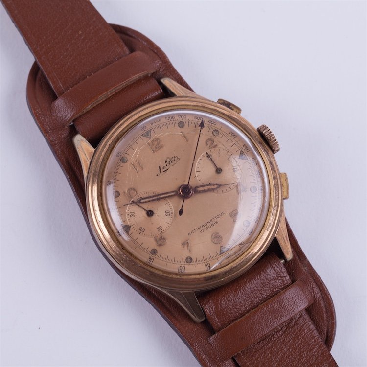 "Leda" gold plated chronograph wristwatch — image 1