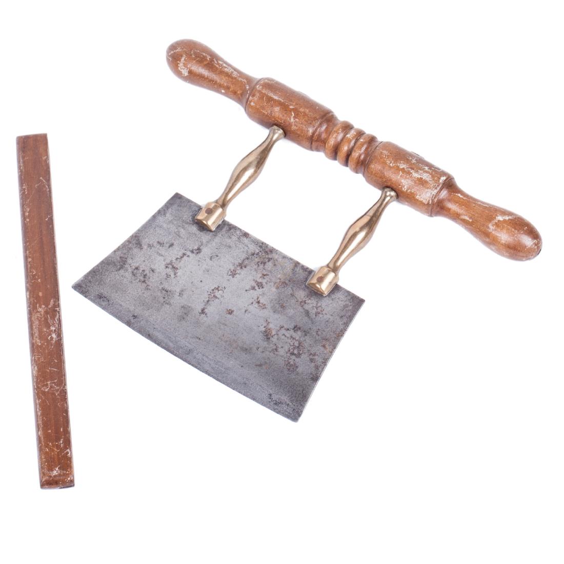 Old Chinese metal and wooden working tool — image 1
