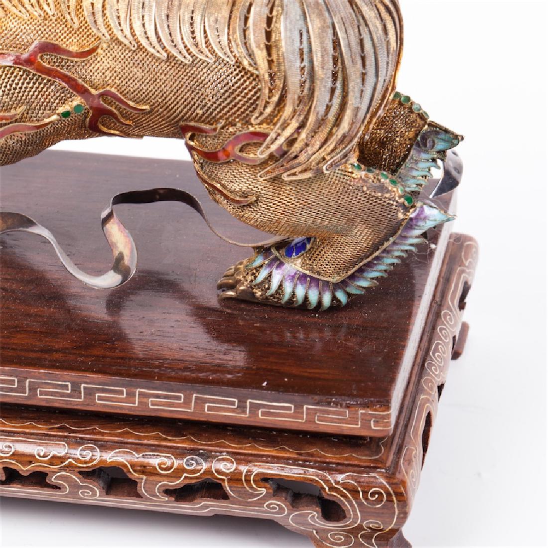 Chinese figures of Imperial guardian lions on wooden — image 5