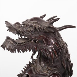 A pair of Chinese bronze dragon sculptures — image 2
