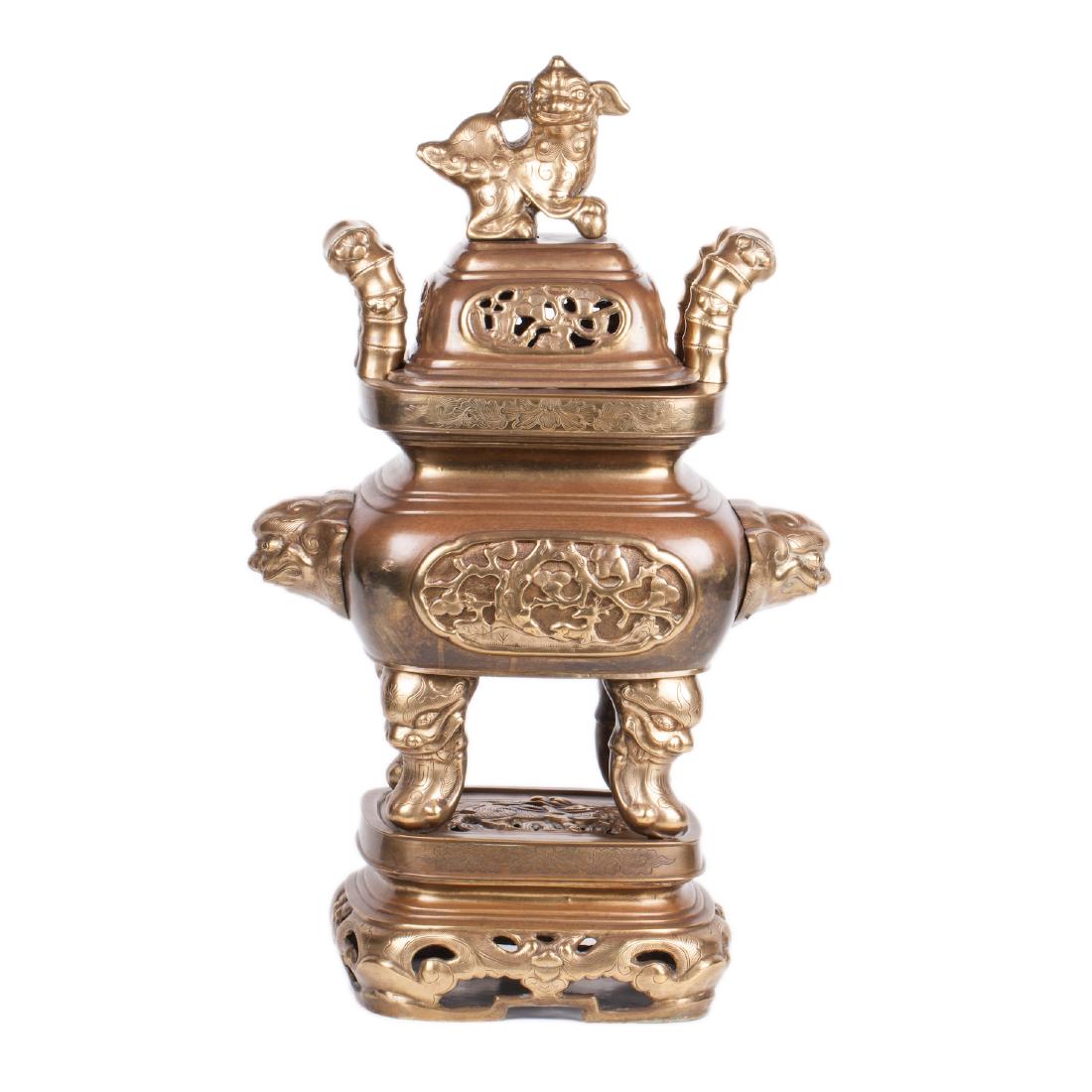 Antique Chinese bronze incense burner — image 1