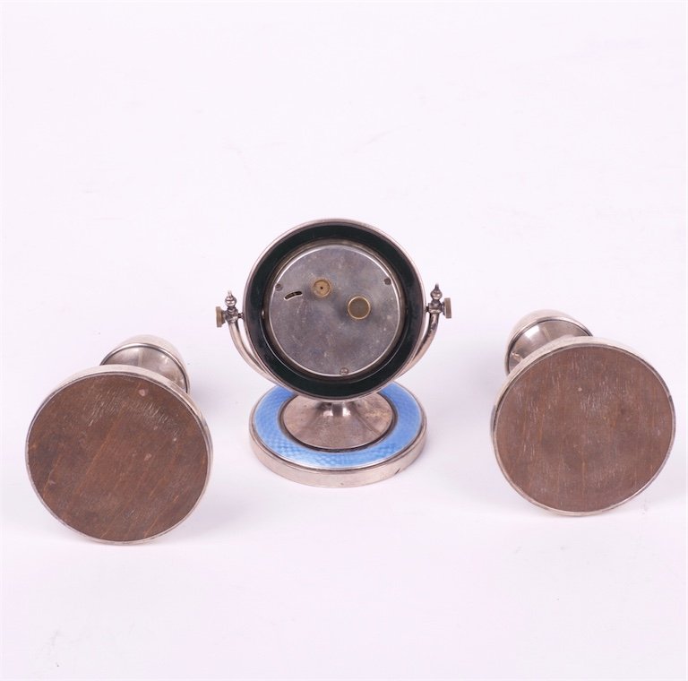 English cabinet desk clock with the candlestick. — image 5
