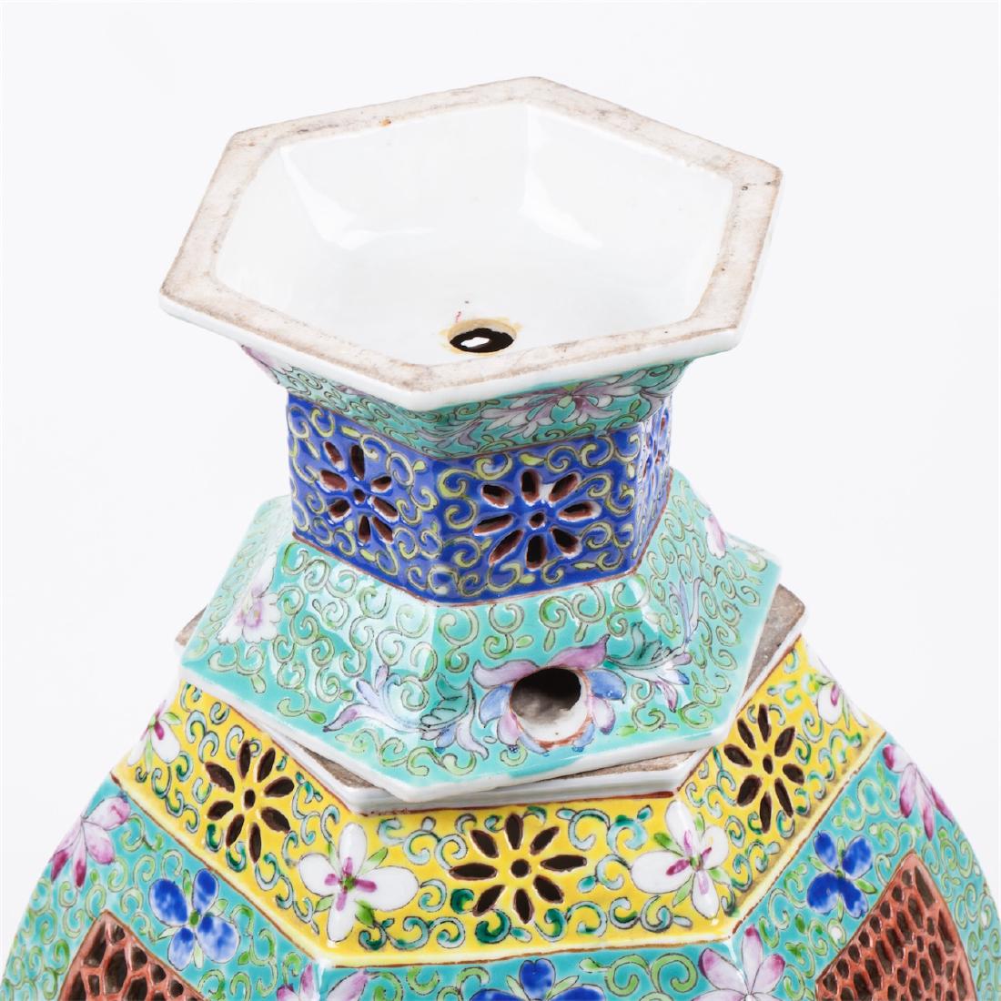 Chinese pierced ceramic covered potpourri jar — image 2