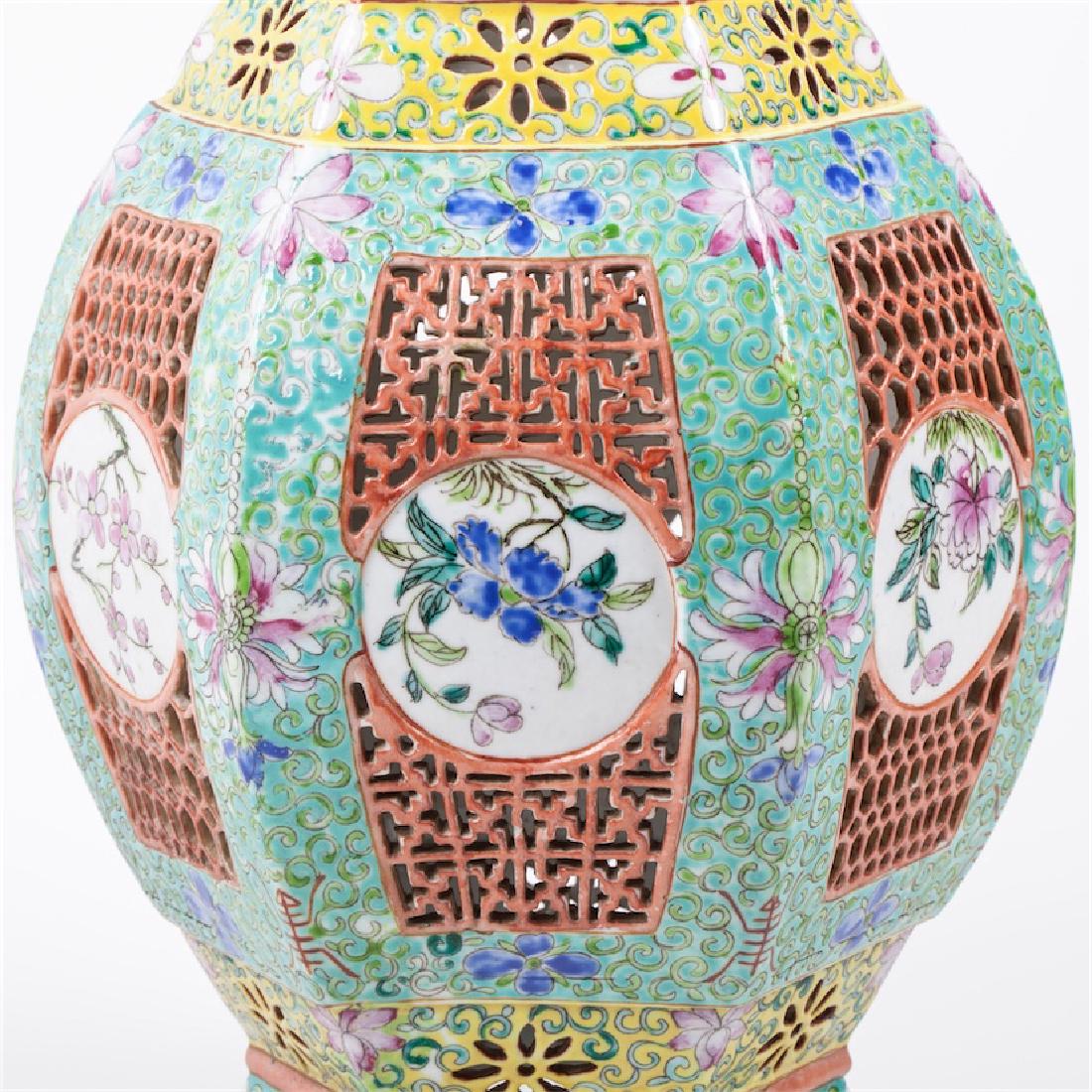 Chinese pierced ceramic covered potpourri jar — image 4