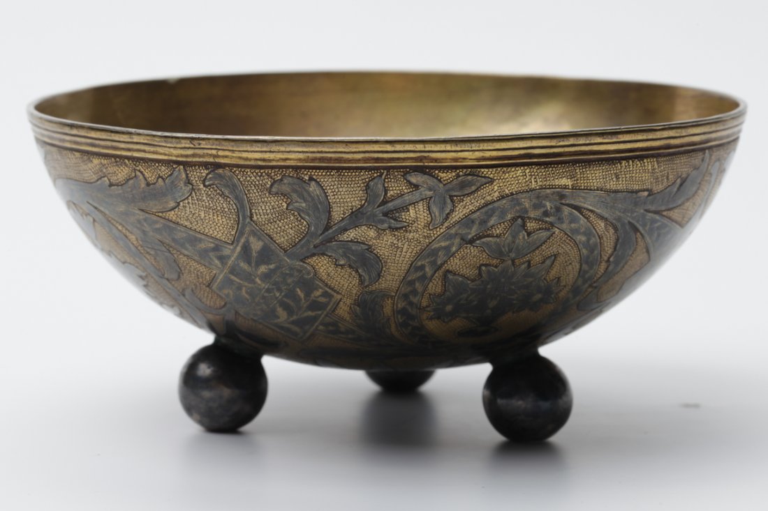 Russian silver and niello bowl. — image 1