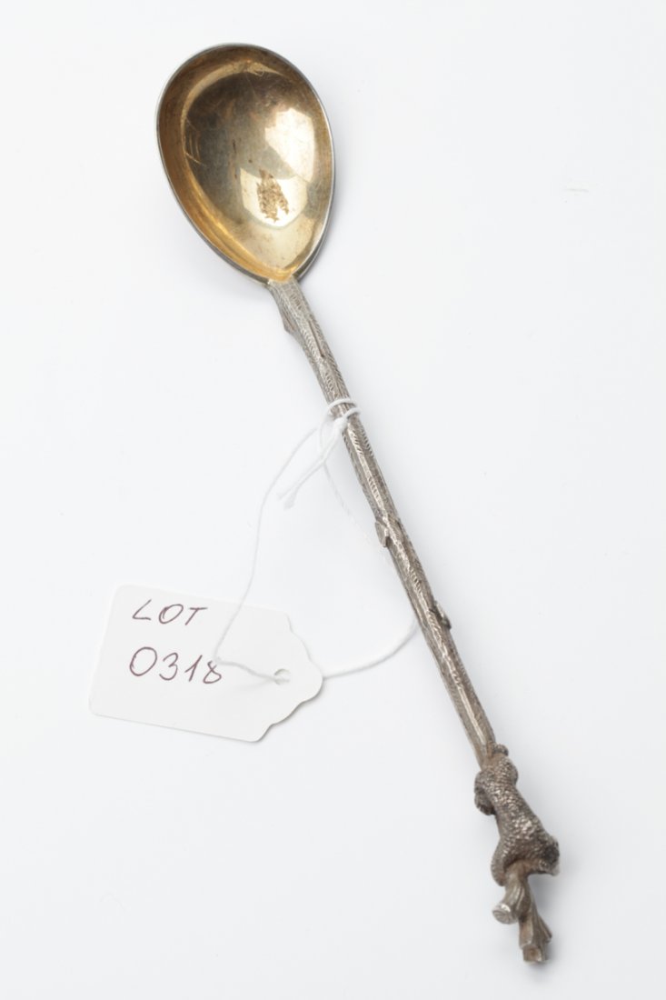 Russian tea-holder silver spoon. — image 1