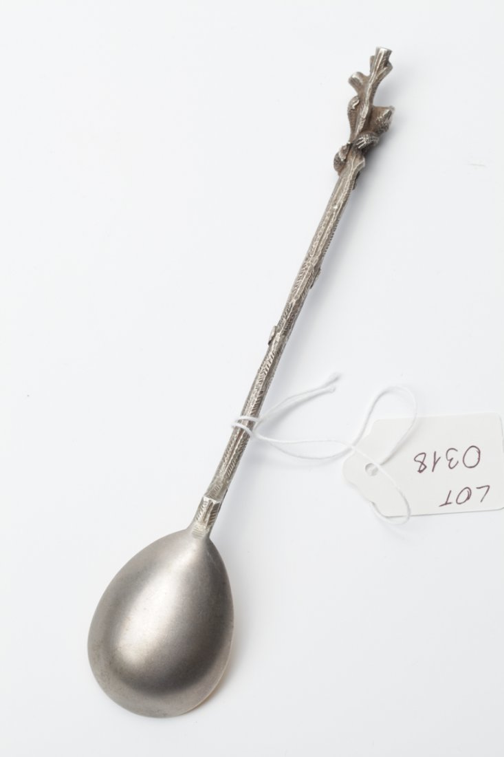 Russian tea-holder silver spoon. — image 2