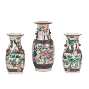 Three Chinese painted and glazed faience vases — image 1
