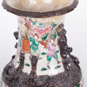 Three Chinese painted and glazed faience vases — image 3