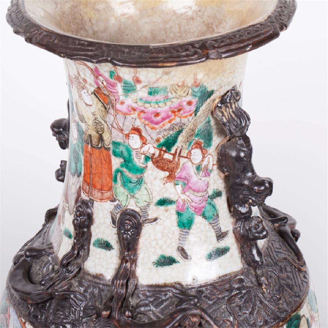 Three Chinese painted and glazed faience vases — image 3