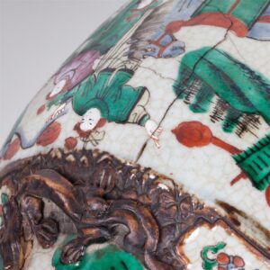 Three Chinese painted and glazed faience vases — image 6