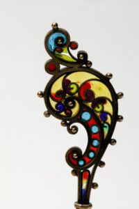 Russian silver plique-a-jour spoon. — image 3