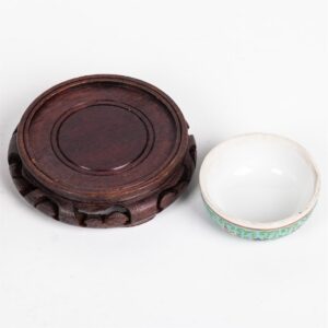 Antique Chinese porcelain vase on a wooden stand — image 5
