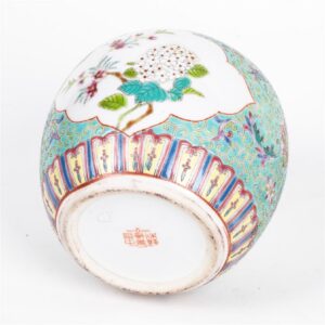 Antique Chinese porcelain vase on a wooden stand — image 6