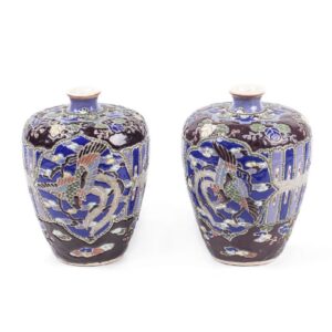 A pair of antique Chinese glazed faience vases — image 1