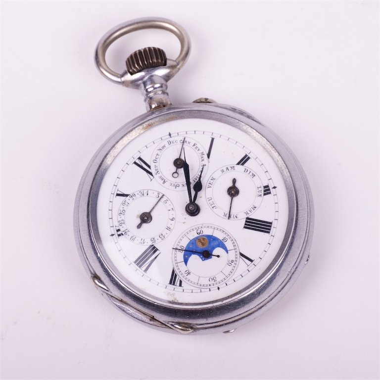 Triple calender with moonphase pocket watch. — image 1