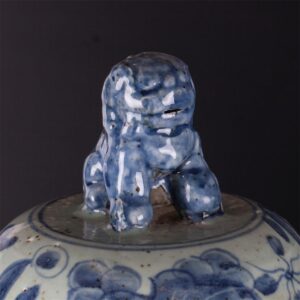 A pair of antique Foo Dog Chinese temple jars — image 3