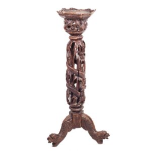 Chinese carved wood dragon pillar. — image 2