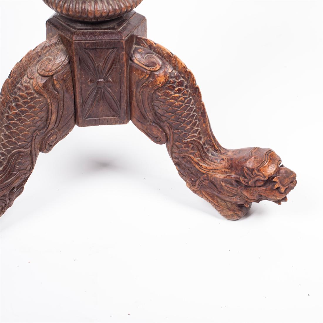 Chinese carved wood dragon pillar. — image 3