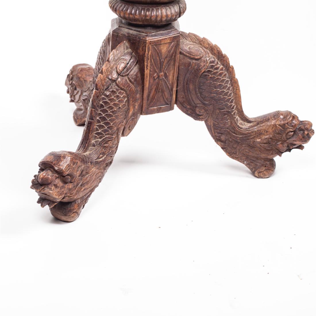 Chinese carved wood dragon pillar. — image 6