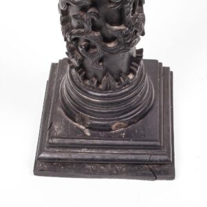 Massive Chinese carved black wood dragon pillar — image 6