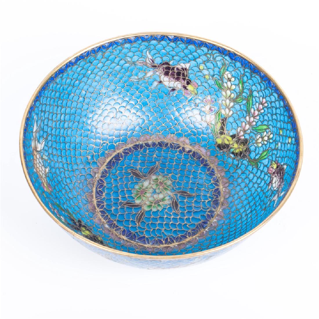 Antique Chinese cloisonne an enamel bowl — image 3