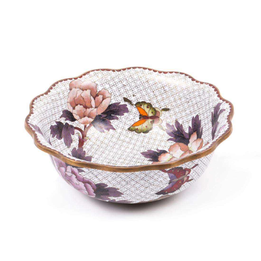 Chinese bronze cloisonne an enamel flower bowl — image 1