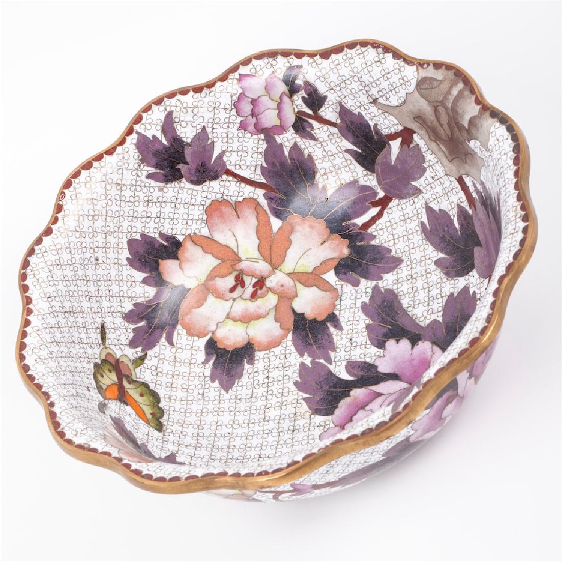 Chinese bronze cloisonne an enamel flower bowl — image 3