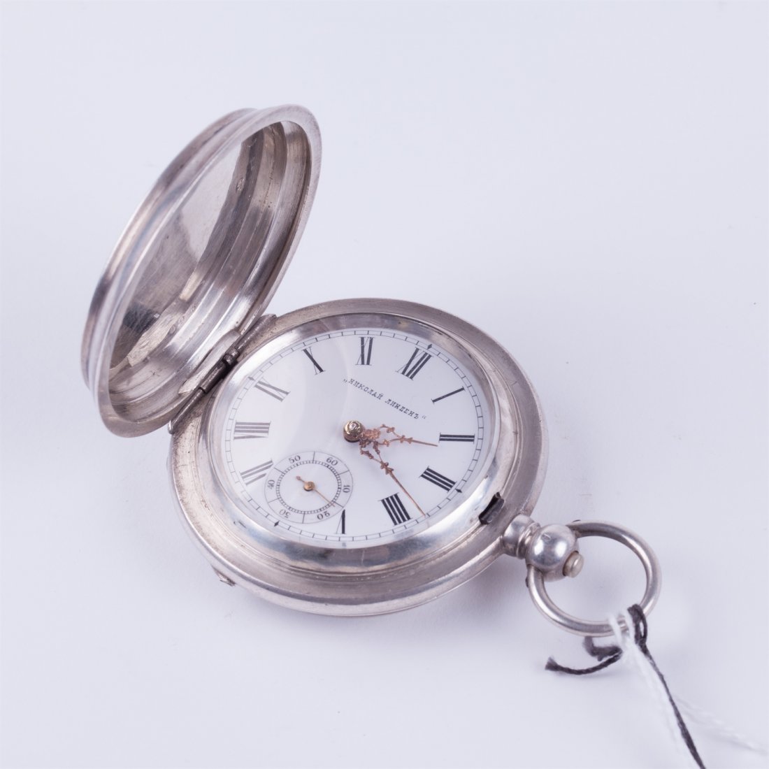 Silver case pocket watch "Perret & Fils" — image 1