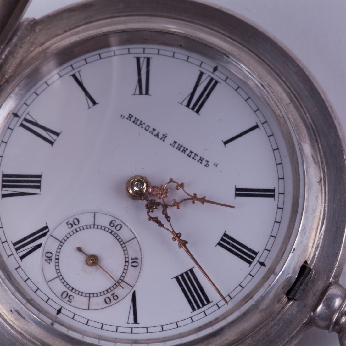 Silver case pocket watch "Perret & Fils" — image 5
