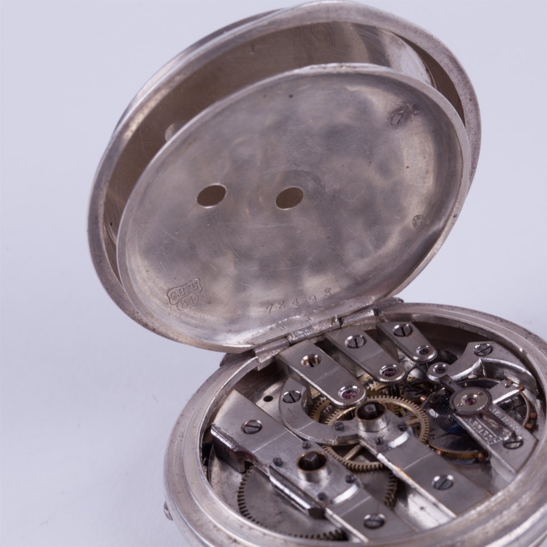 Silver case pocket watch "Perret & Fils" — image 6