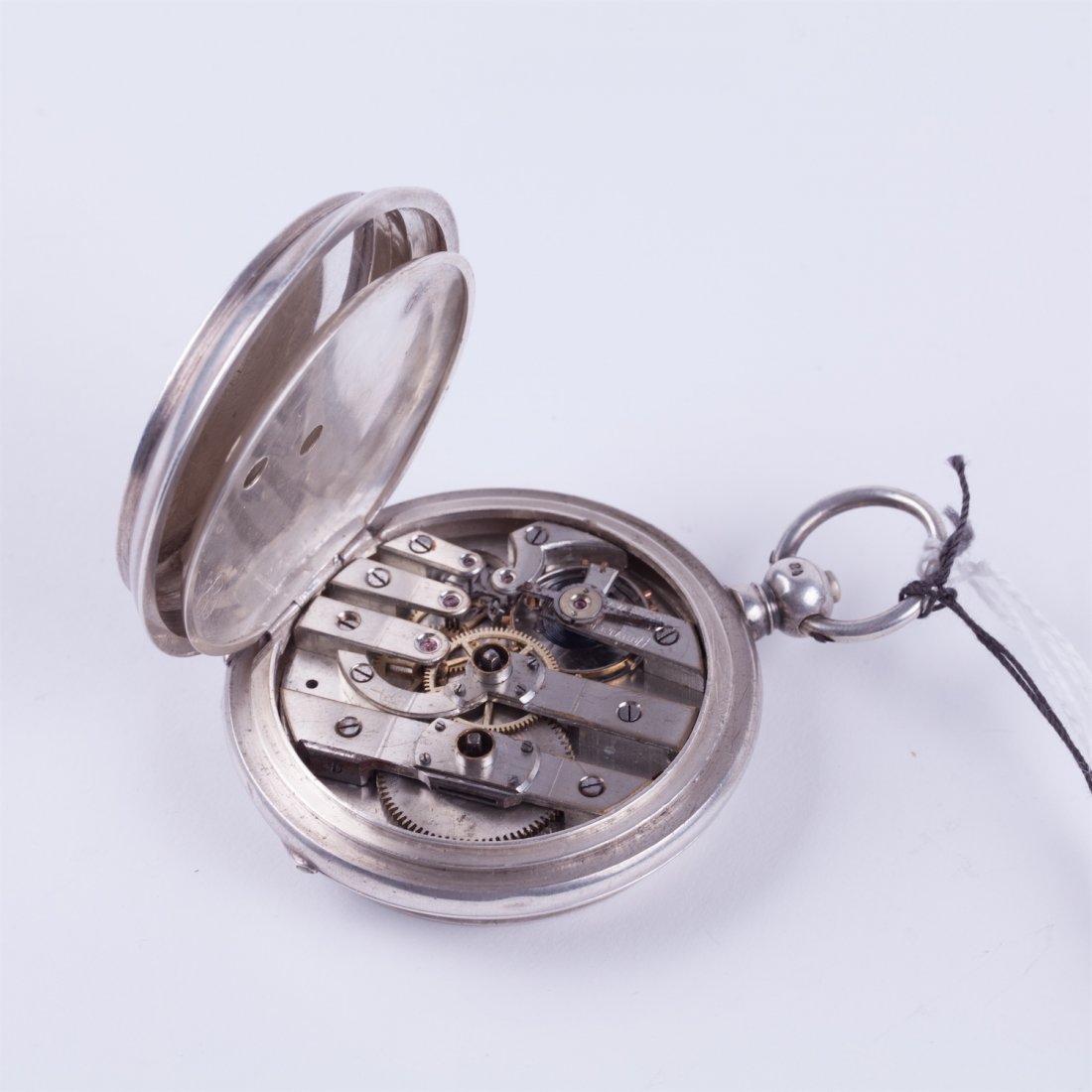 Silver case pocket watch "Perret & Fils" — image 7